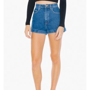 AA denim high waist cuff short